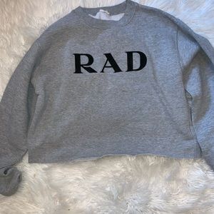 Cropped gray “rad” sweatshirt